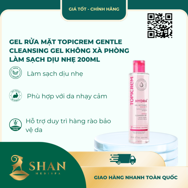 Gel Rua Mat Topicrem Gentle Cleansing Gel Khong Xa Phong Lam Sach Diu Nhe 200ml