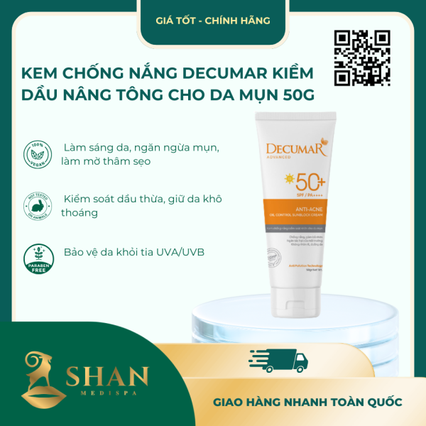 Kem Chong Nang Decumar Kiem Dau Nang Tong Cho Da Mun 50g