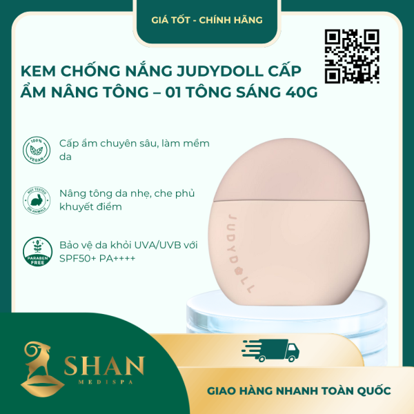 Kem Chống Nắng Judydoll Cấp Ẩm Nâng Tông – 01 Tông Sáng 40g - Mẫu Mới 1 Kem Chong Nang Judydoll Cap Am Nang Tong – 01 Tong Sang 40g