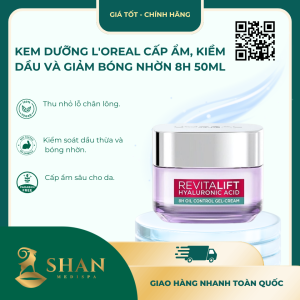Kem Dưỡng L'Oreal Cấp Ẩm, Kiềm Dầu Và Giảm Bóng Nhờn 8H 50ml - Mẫu Mới