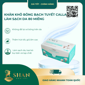 Khăn Khô Bông Bạch Tuyết Calla Làm Sạch Da 80 Miếng - Mẫu Mới