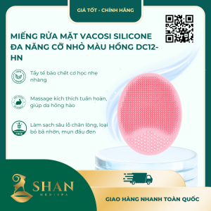 Miếng Rửa Mặt Vacosi Silicone Đa Năng Cỡ Nhỏ Màu Hồng DC12-HN - Mẫu Mới
