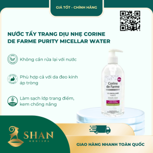 Nước Tẩy Trang Dịu Nhẹ Corine de Farme Purity Micellar Water – [Mẫu Mới]