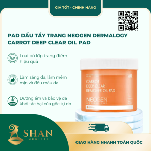 Pad Dầu Tẩy Trang Neogen Dermalogy Carrot Deep Clear Oil Pad 150ml (60 Pads) - [Mẫu Mới]