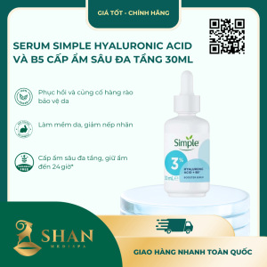 Serum Simple Hyaluronic Acid Và B5 Cấp Ẩm Sâu Đa Tầng 30ml - Mẫu Mới