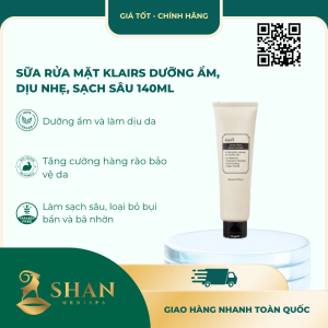 Sữa Rửa Mặt Klairs Dưỡng Ẩm, Dịu Nhẹ, Sạch Sâu 140ml - [Mẫu Mới]