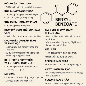 Benzyl Benzoate La Hoat Chat Gi Cong Dung Trong Duoc My Pham