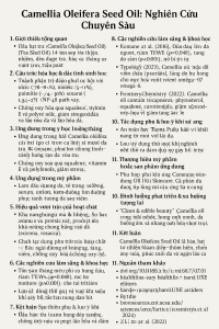 Camellia Oleifera Seed Oil La Hoat Chat Gi Cong Dung Trong Duoc My Pham