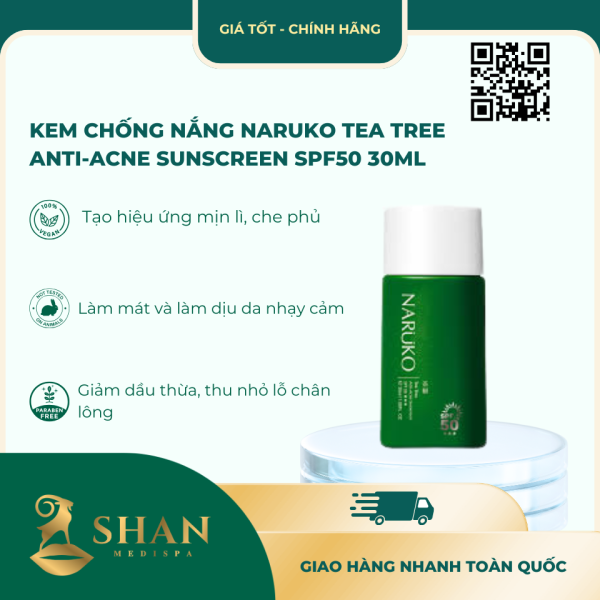 Kem Chong Nang NARUKO Tea Tree Anti Acne Sunscreen SPF50 30ml