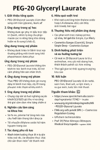 PEG 20 Glyceryl Laurate La Hoat Chat Gi Cong Dung Trong Duoc My Pham