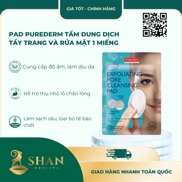 Pad Purederm Tam Dung Dich Tay Trang Va Rua Mat 1 Mieng