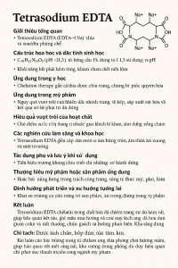 Tetrasodium EDTA La Hoat Chat Gi Cong Dung Trong Duoc My Pham