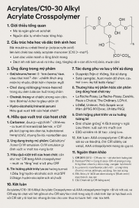Acrylates C10 30 Alkyl Acrylate Crosspolymer La Hoat Chat Gi Cong Dung Trong Duoc My Pham