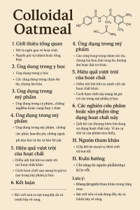 Colloidal Oatmeal La Hoat Chat Gi Cong Dung Trong Duoc My Pham