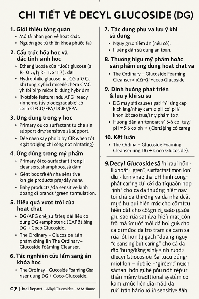 Decyl Glucoside La Hoat Chat Gi Cong Dung Trong Duoc My Pham
