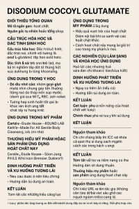 Disodium Cocoyl Glutamate La Hoat Chat Gi Cong Dung Trong Duoc My Pham