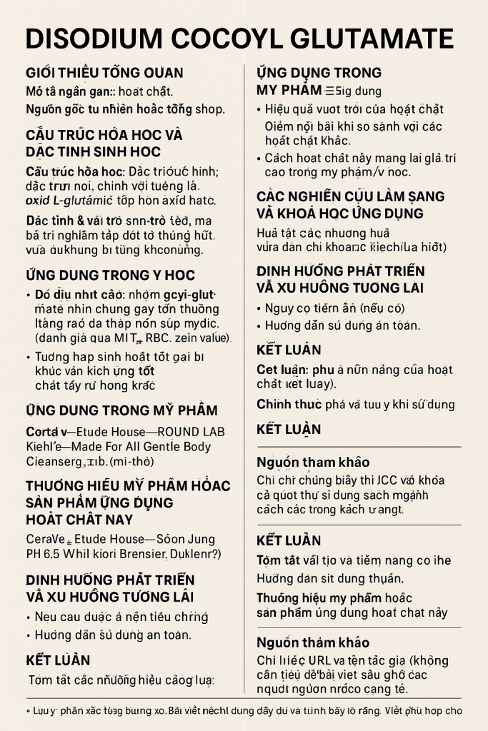 Disodium Cocoyl Glutamate Là Hoạt Chất Gì, Công Dụng Trong Dược Mỹ Phẩm 8 Disodium Cocoyl Glutamate La Hoat Chat Gi Cong Dung Trong Duoc My Pham