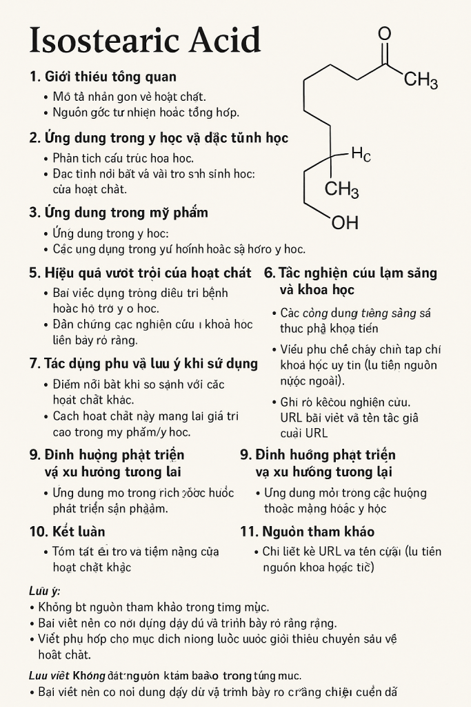 Isostearic Acid La Hoat Chat Gi Cong Dung Trong Duoc My Pham