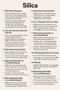 Silica La Hoat Chat Gi Cong Dung Trong Duoc My Pham