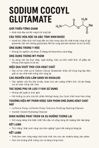 Sodium Cocoyl Glutamate La Hoat Chat Gi Cong Dung Trong Duoc My Pham