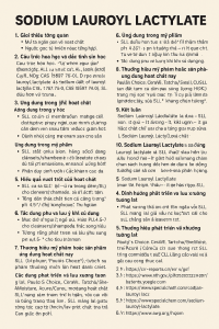 Sodium Lauroyl Lactylate La Hoat Chat Gi Cong Dung Trong Duoc My Pham