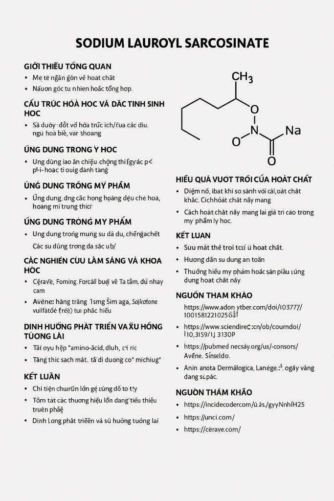 Sodium Lauroyl Sarcosinate La Hoat Chat Gi Cong Dung Trong Duoc My Pham