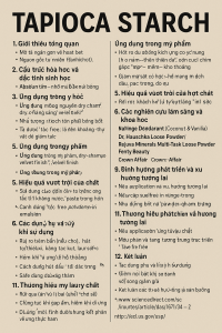 Tapioca Starch La Hoat Chat Gi Cong Dung Trong Duoc My Pham