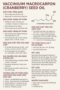 Vaccinium Macrocarpon Cranberry Seed Oil La Hoat Chat Gi Cong Dung Trong Duoc My Pham
