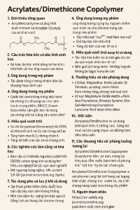 Acrylates Dimethicone Copolymer La Hoat Chat Gi Cong Dung Trong Duoc My Pham