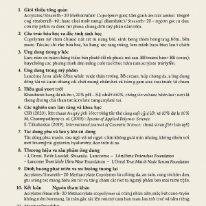 Acrylates Steareth 20 Methacrylate Copolymer La Hoat Chat Gi Cong Dung Trong Duoc My Pham