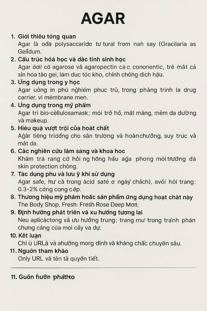 Agar La Hoat Chat Gi Cong Dung Trong Duoc My Pham