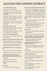 Allium Cepa Onion Extract La Hoat Chat Gi Cong Dung Trong Duoc My Pham