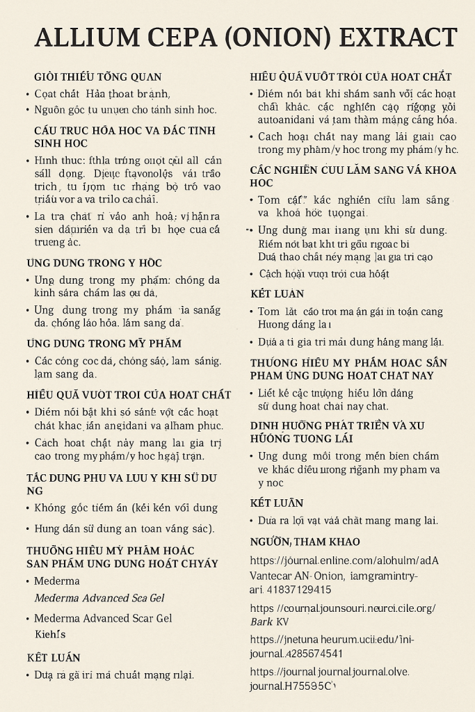Allium Cepa Onion Extract La Hoat Chat Gi Cong Dung Trong Duoc My Pham
