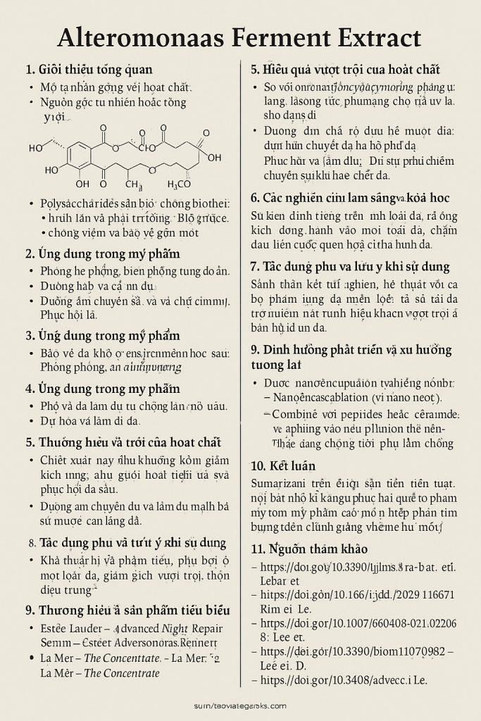Alteromonas Ferment Extract La Hoat Chat Gi Cong Dung Trong Duoc My Pham