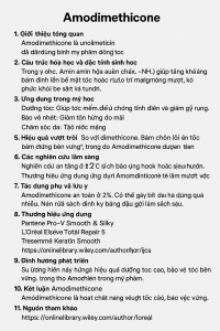 Amodimethicone La Hoat Chat Gi Cong Dung Trong Duoc My Pham