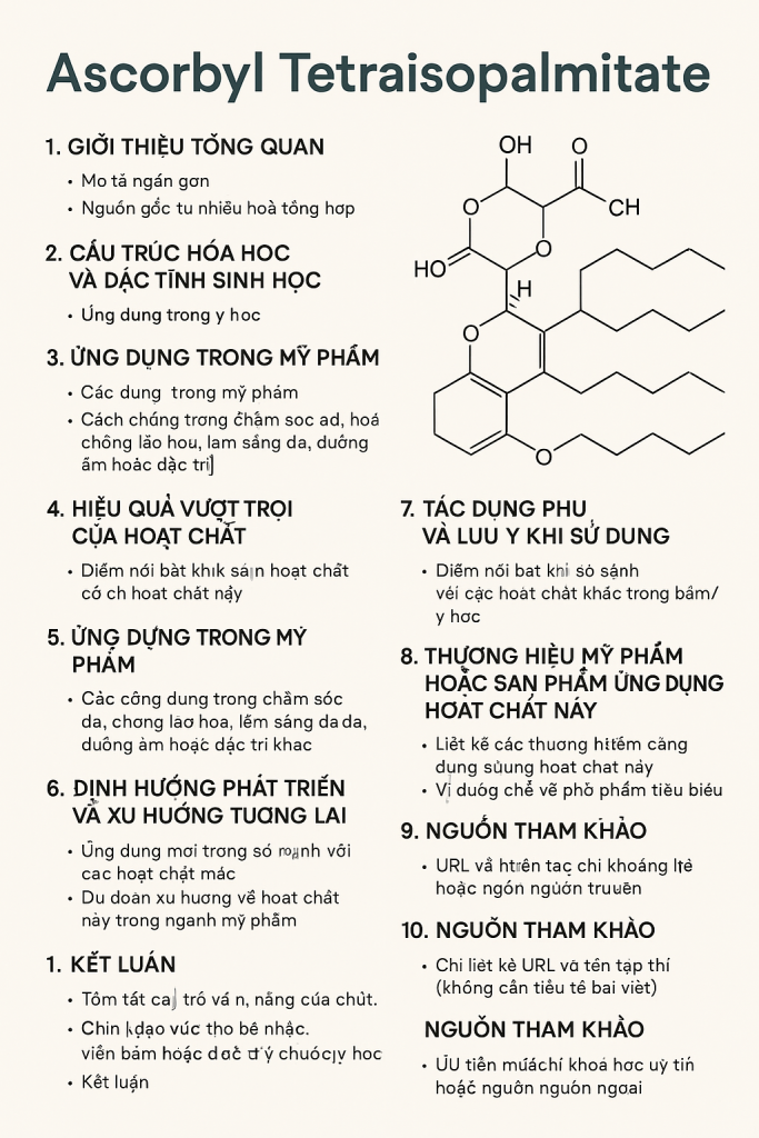 Ascorbyl Tetraisopalmitate La Hoat Chat Gi Cong Dung Trong Duoc My Pham