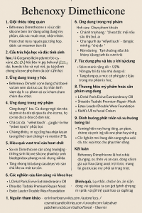 Behenoxy Dimethicone La Hoat Chat Gi Cong Dung Trong Duoc My Pham