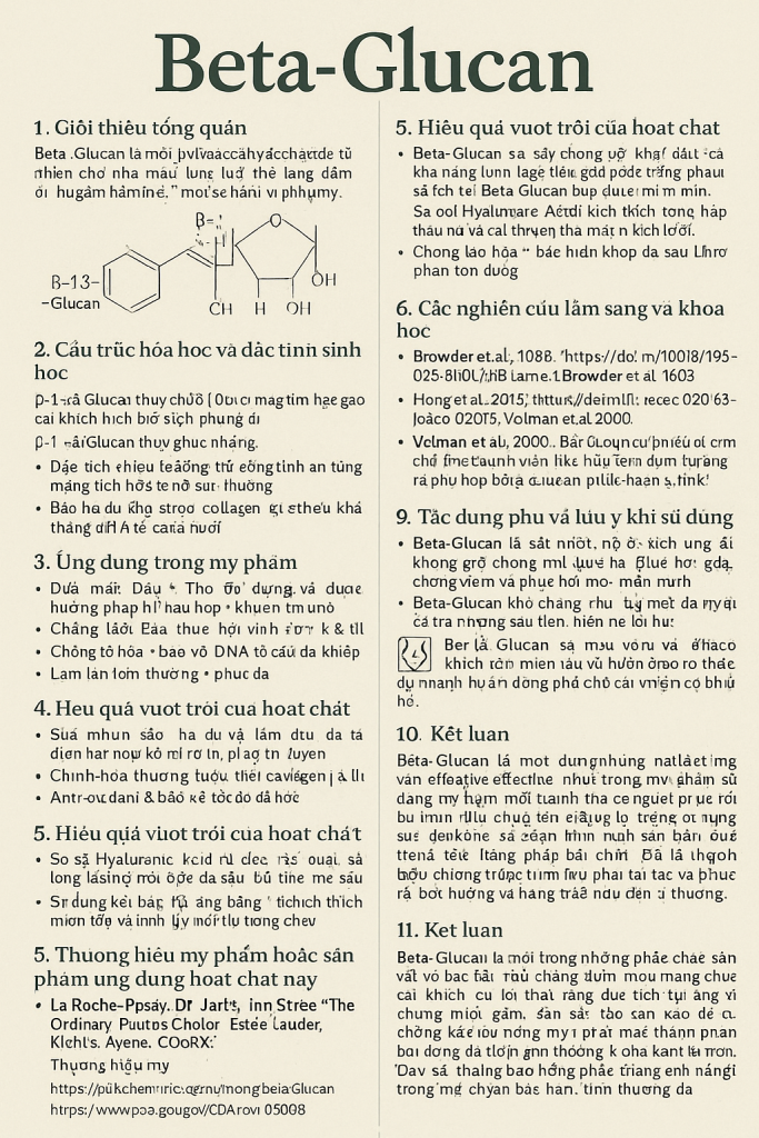 Beta Glucan La Hoat Chat Gi Cong Dung Trong Duoc My Pham