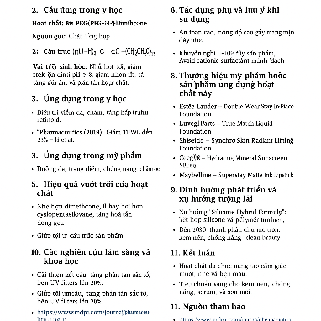 Bis PEG PPG 14 14 Dimethicone La Hoat Chat Gi Cong Dung Trong Duoc My Pham