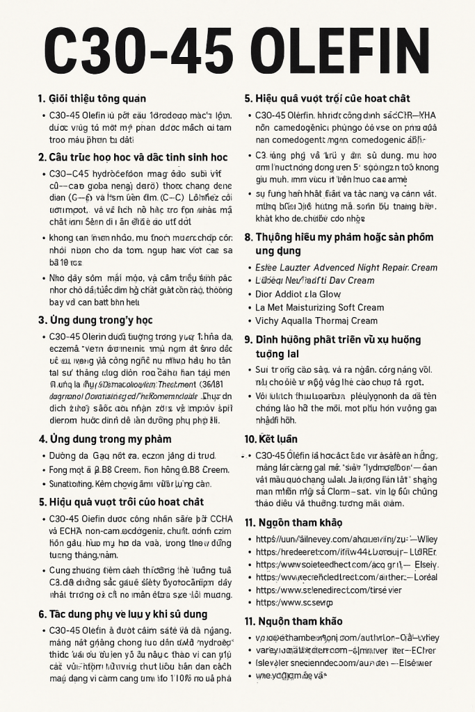 C30-45 Olefin Là Hoạt Chất Gì, Công Dụng Trong Dược Mỹ Phẩm 4 C30 45 Olefin La Hoat Chat Gi Cong Dung Trong Duoc My Pham