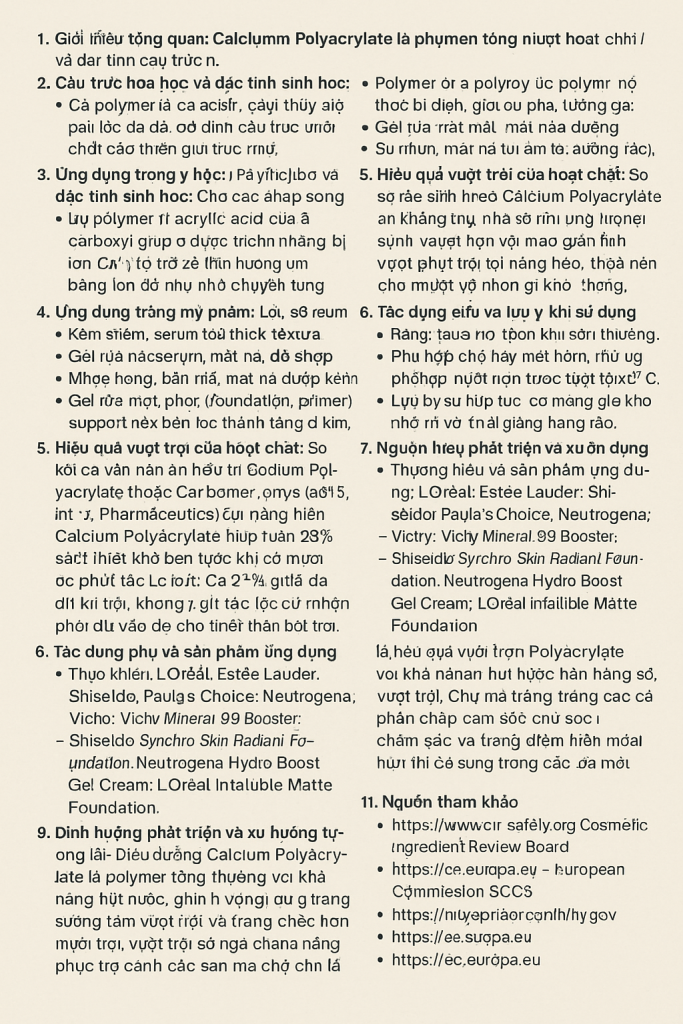 Calcium Polyacrylate La Hoat Chat Gi Cong Dung Trong Duoc My Pham