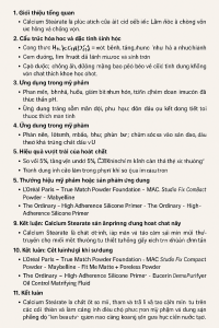 Calcium Stearate La Hoat Chat Gi Cong Dung Trong Duoc My Pham