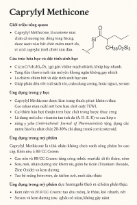 Caprylyl Methicone La Hoat Chat Gi Cong Dung Trong Duoc My Pham