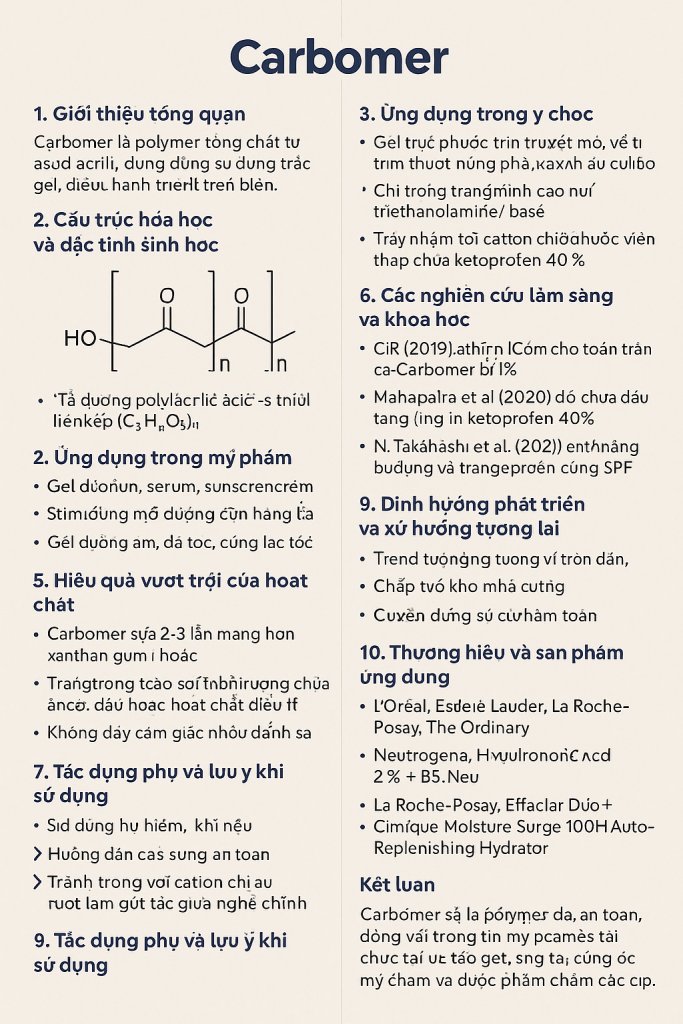 Carbomer La Hoat Chat Gi Cong Dung Trong Duoc My Pham