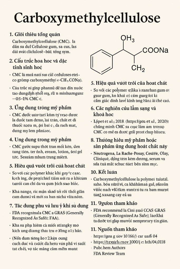 Carboxymethylcellulose La Hoat Chat Gi Cong Dung Trong Duoc My Pham
