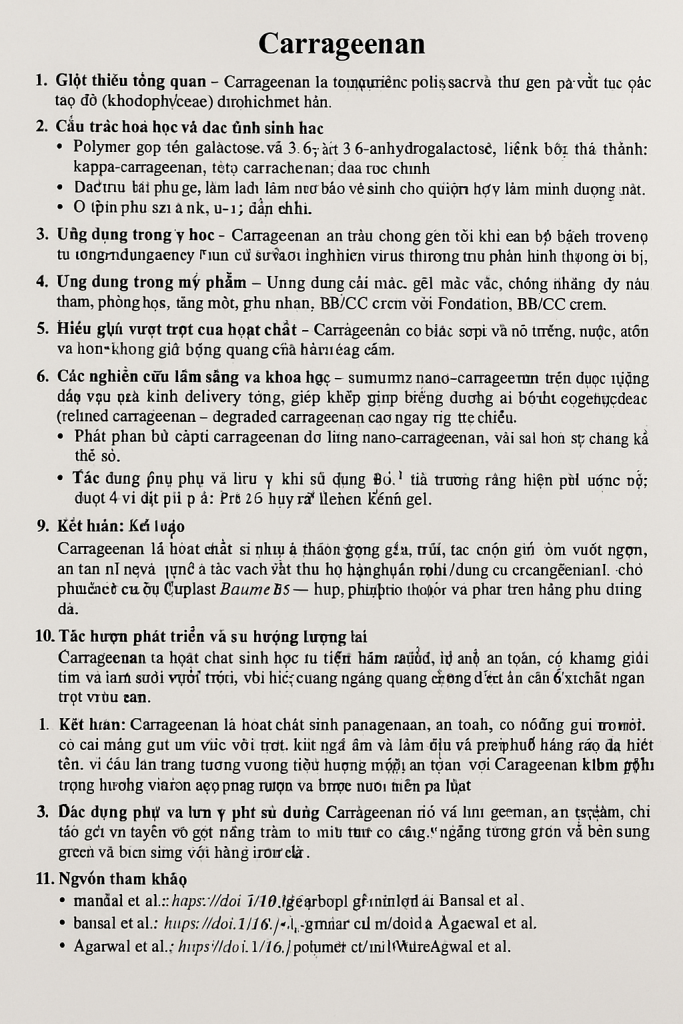 Carrageenan La Hoat Chat Gi Cong Dung Trong Duoc My Pham