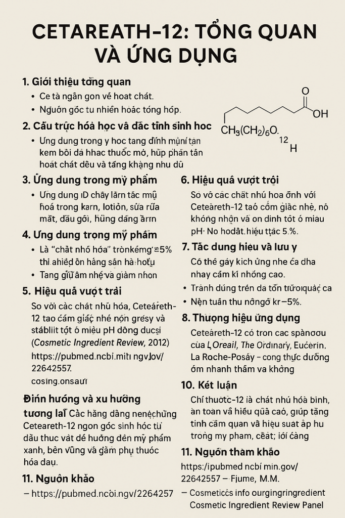 Ceteareth 12 La Hoat Chat Gi Cong Dung Trong Duoc My Pham