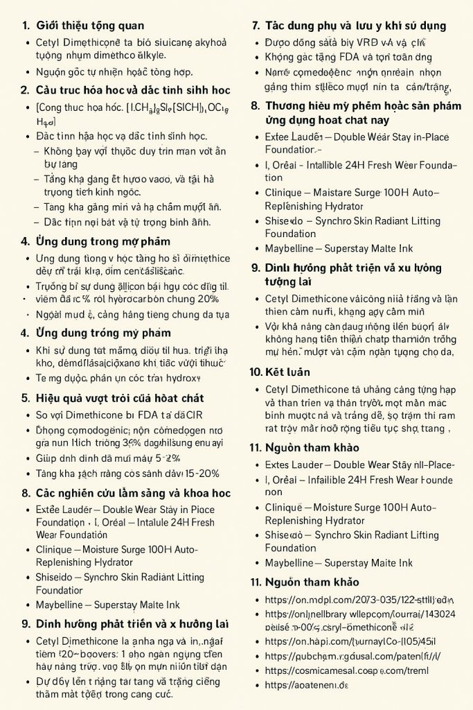 Cetyl Dimethicone La Hoat Chat Gi Cong Dung Trong Duoc My Pham