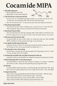 Cocamide MIPA La Hoat Chat Gi Cong Dung Trong Duoc My Pham