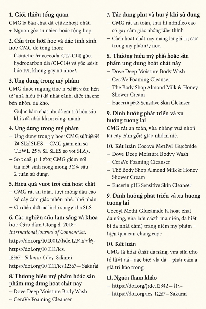 Cocoyl Methyl Glucamide La Hoat Chat Gi Cong Dung Trong Duoc My Pham